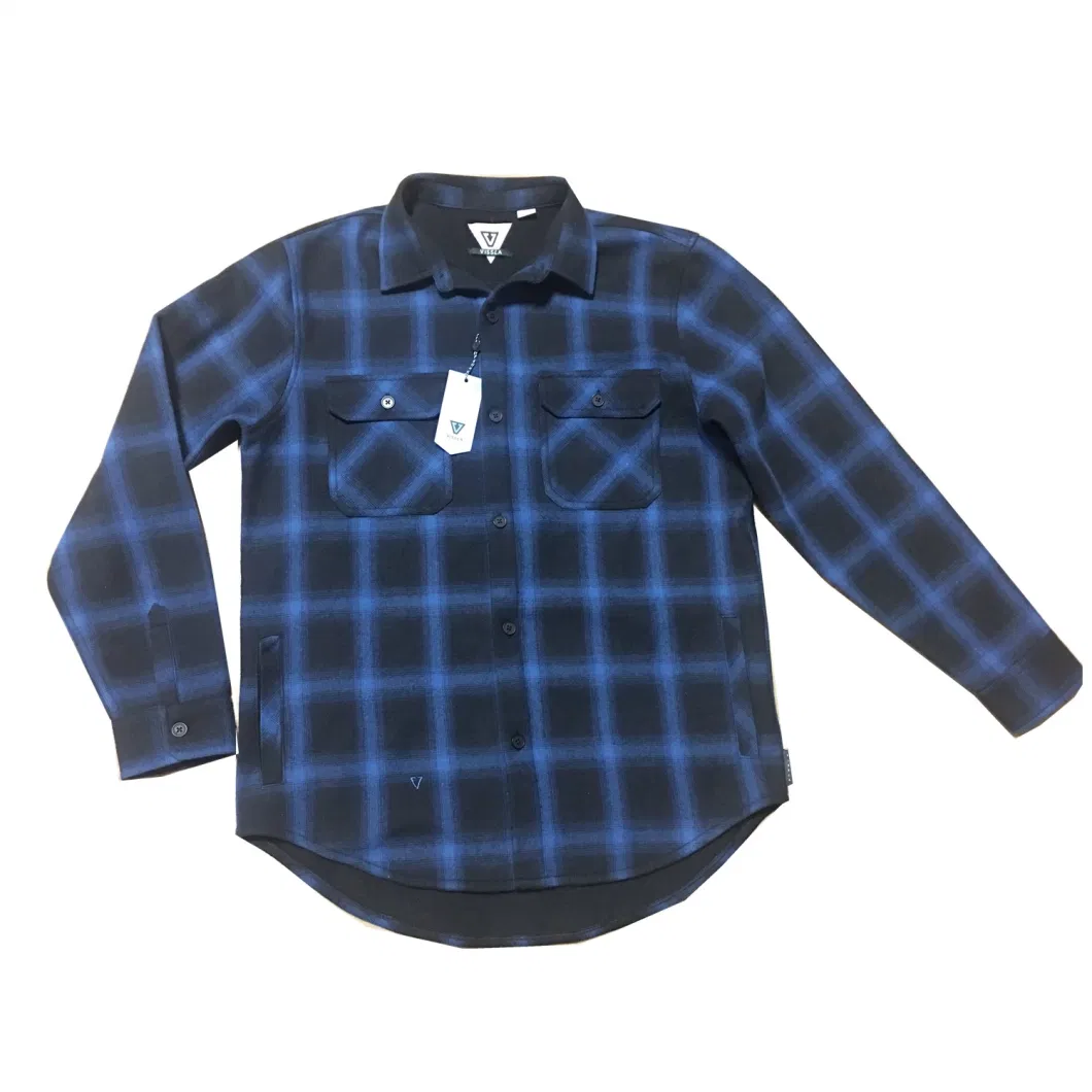 Men′s Plaid Flannel Bonded Fleece Woven Shirts