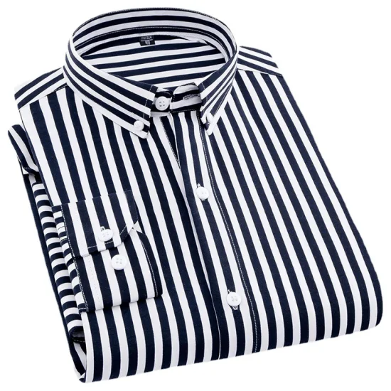 남성용 버튼 다운 레귤러핏 긴 소매 체크 무늬 플란넬 캐주얼 셔츠